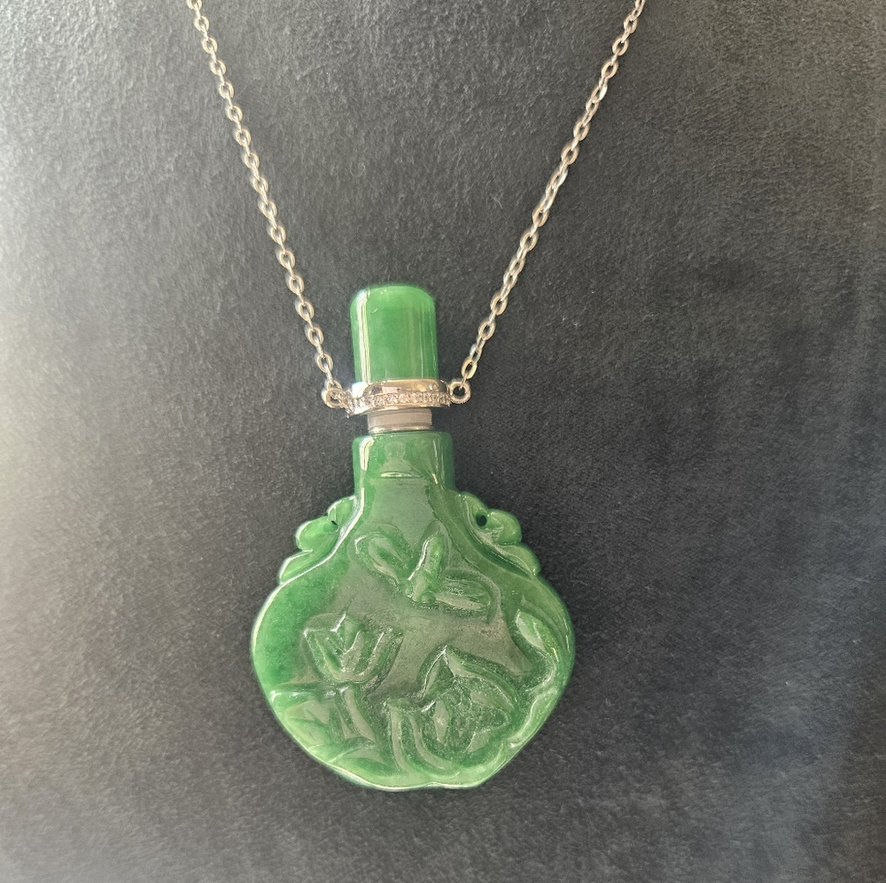 Burmese Jade Carved Dragonfly Necklace